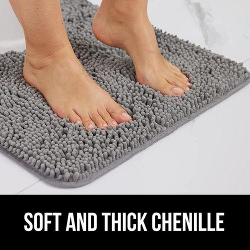 Gorilla Grip Bath Rug & Two-Way Sun Blocking Window Film - Machine Washable Gray Rug & Frosted Peel and Stick Film 11.8x78.7