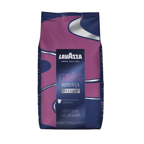 Lavazza Gran Riserva Filtro Whole Bean Coffee Dark Roast 2.2LB Bag, 100% Natural Arabica, Authentic Italian, Cocoa and Caramel aromatic notes