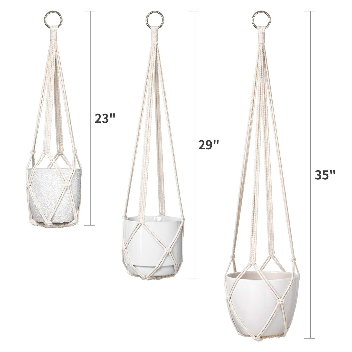Dahey Macrame Plant Hanger Set of 3 with Hooks Indoor Hanging Planter Basket 35"/29"/23" and Set of 2 Macrame Plant Hanger Indoor Hanging Planter Basket