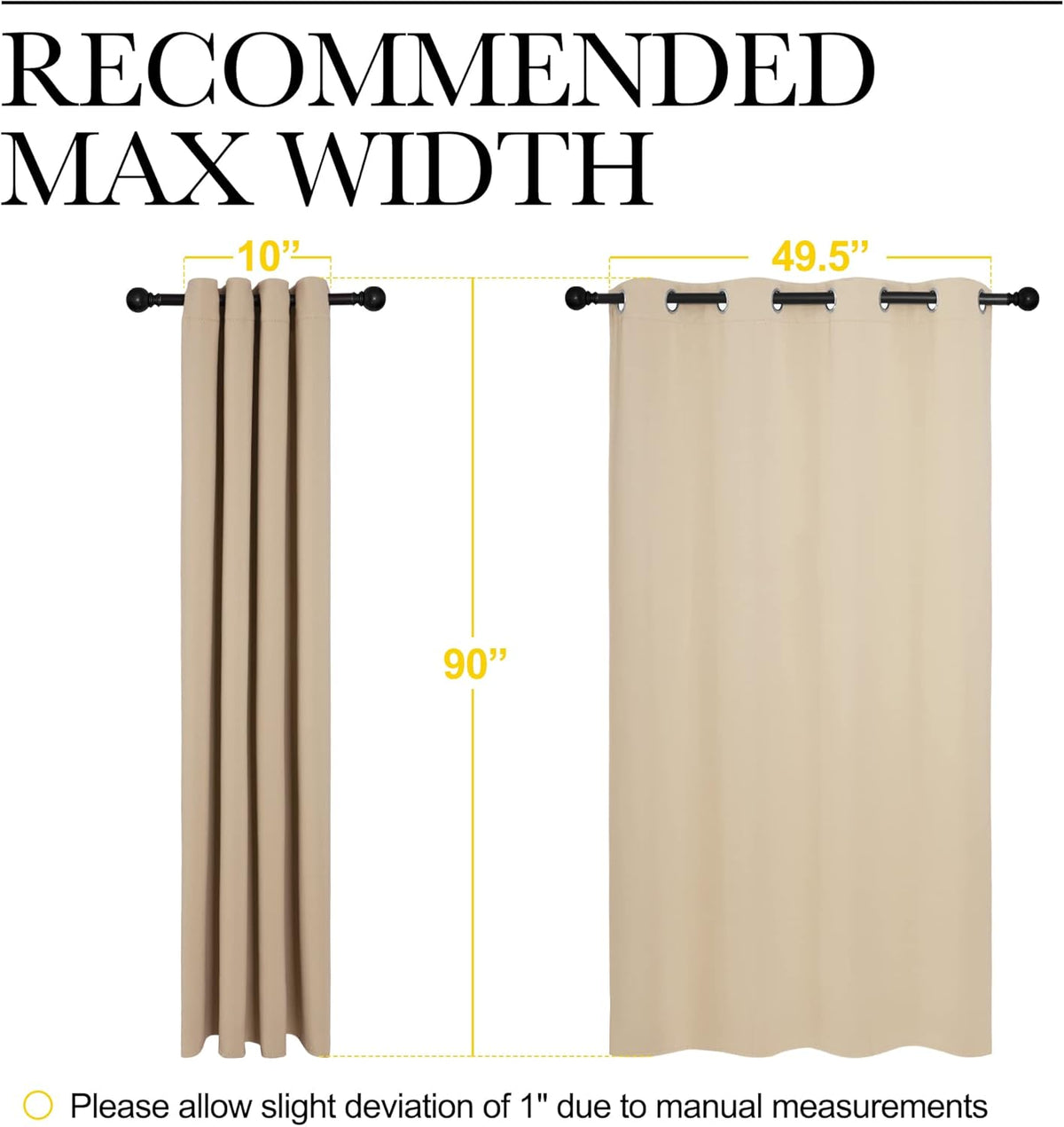 NICETOWN Bedroom Darkening Curtains - Thermal Insulated Grommet Top Drapes for Kids' Room | Biscotti Beige, 55" x 90" (1 Pair)