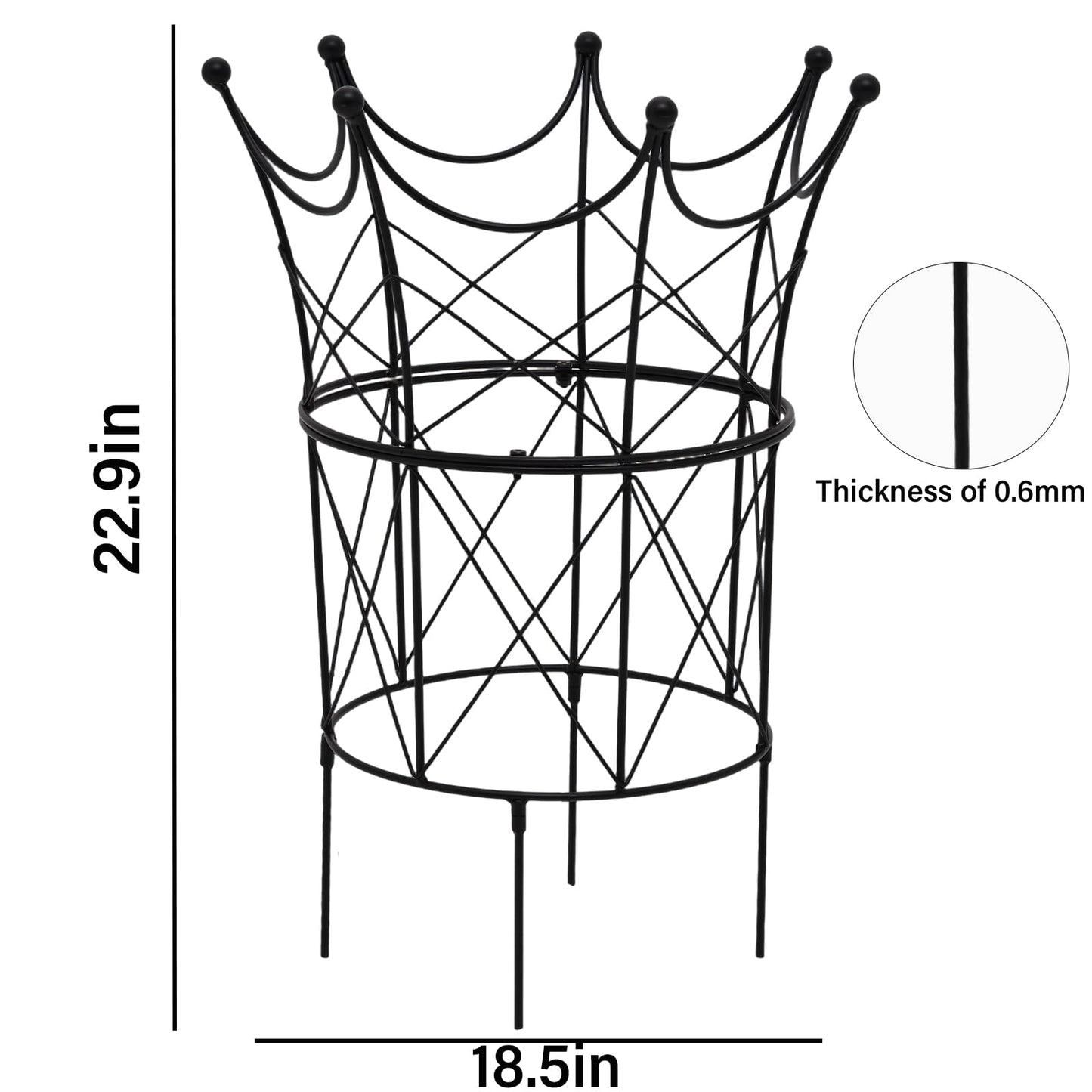 GOOOXIM Large Obelisk Trellis for Plant Supports 18.5in x 22.9in - Durable Metal Garden Support Cage for Peonies, Ideal for Indoor & Outdoor Use, Elegant Design, Easy to Install