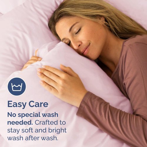 Body Pillowcases Set of 2-20x54 Long Body Pillow Case - Soft Body Pillow Cover for Sleeping & Side Sleepers - Comfy, Wrinkle & Fade Free - Machine Washable w/Envelope Enclosure Lavender Pink