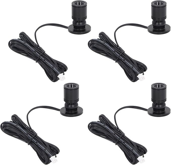 Garosa 4pcs Dimmable Mini Spotlight USB Powered Art Light Adjustable Mini LED Accent Lights Closet Spotlight 5V for Porch Display Cabinets Jewelry Cabinets Entrance Channels (Black)