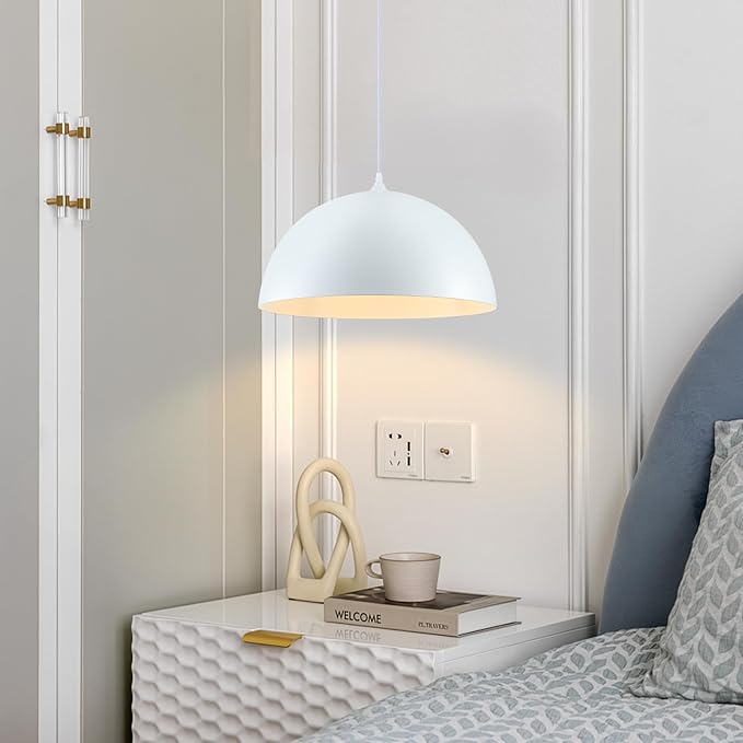 White Large Pendant Light 2 Packs,19.7inches, Kitchen Pendant Lights, Oversized Island Pendant Lights, Farmhouse Pendant Light, Pendant Light for Bedroom, Kitchen Island