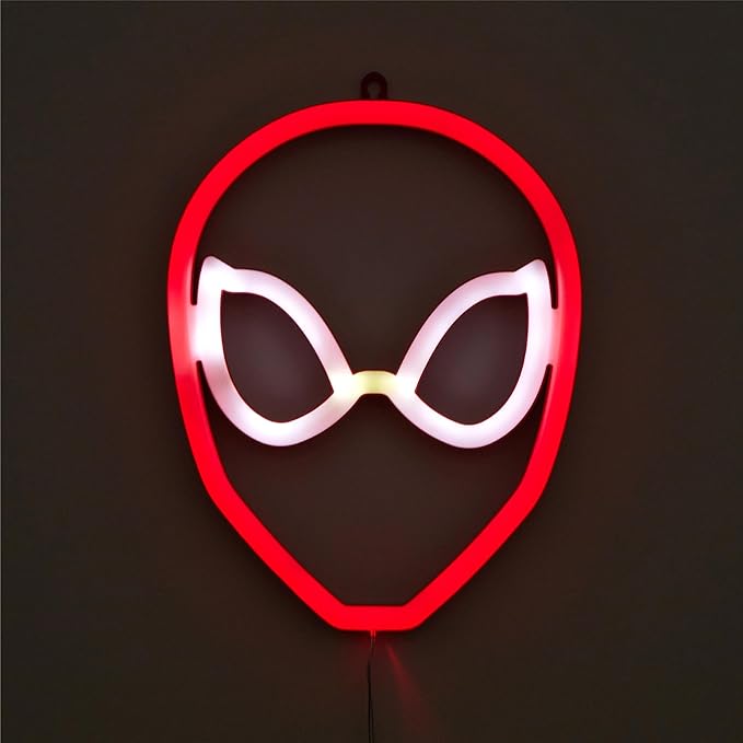 Marvel Spiderman Neon Figural LED Hanging Wall Art,Kids Bedroom & Playroom Wall Décor, 6.1" x 8.3"
