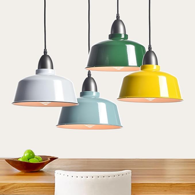 Modern Farmhouse White Pendant Light Fixture Macarons Dome Kitchen Island Pendant Lights for Home Bar Countertop Canteen Dining Room Restaurant Bedroom Bathroom