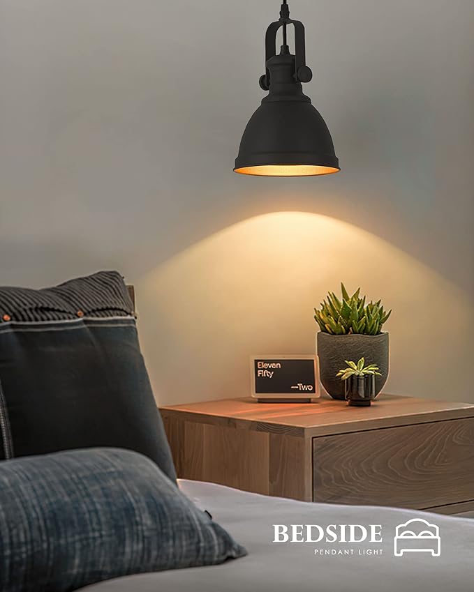 Modern Pendant Light, Set of 2 Hanging Light Fixtures, Black Pendant Lighting for Kitchen Island, AD-2151-1P2