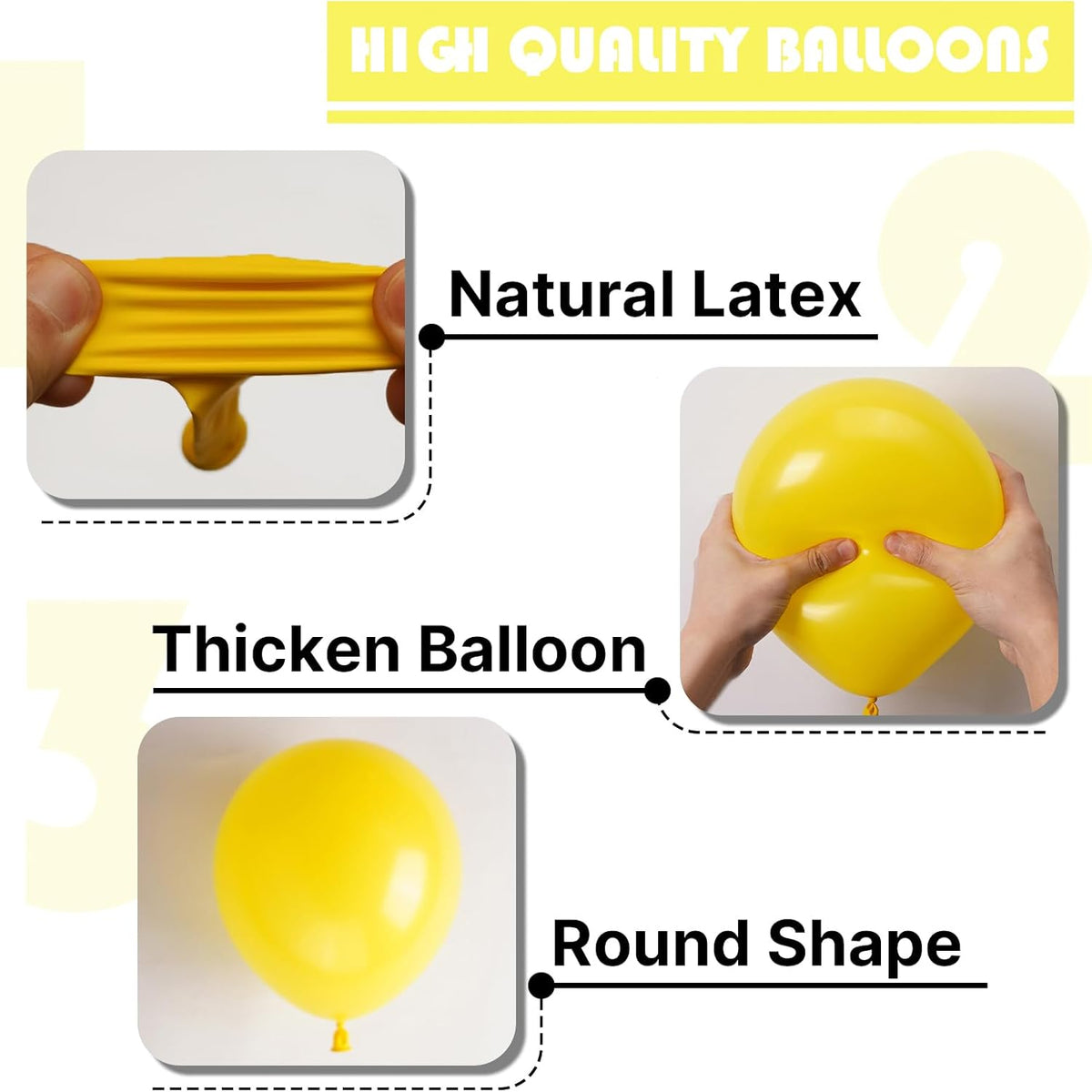 PartyWoo Yellow Balloons - 120-Piece Matte Latex Balloon Arch Kit | Various Sizes for Celebrations