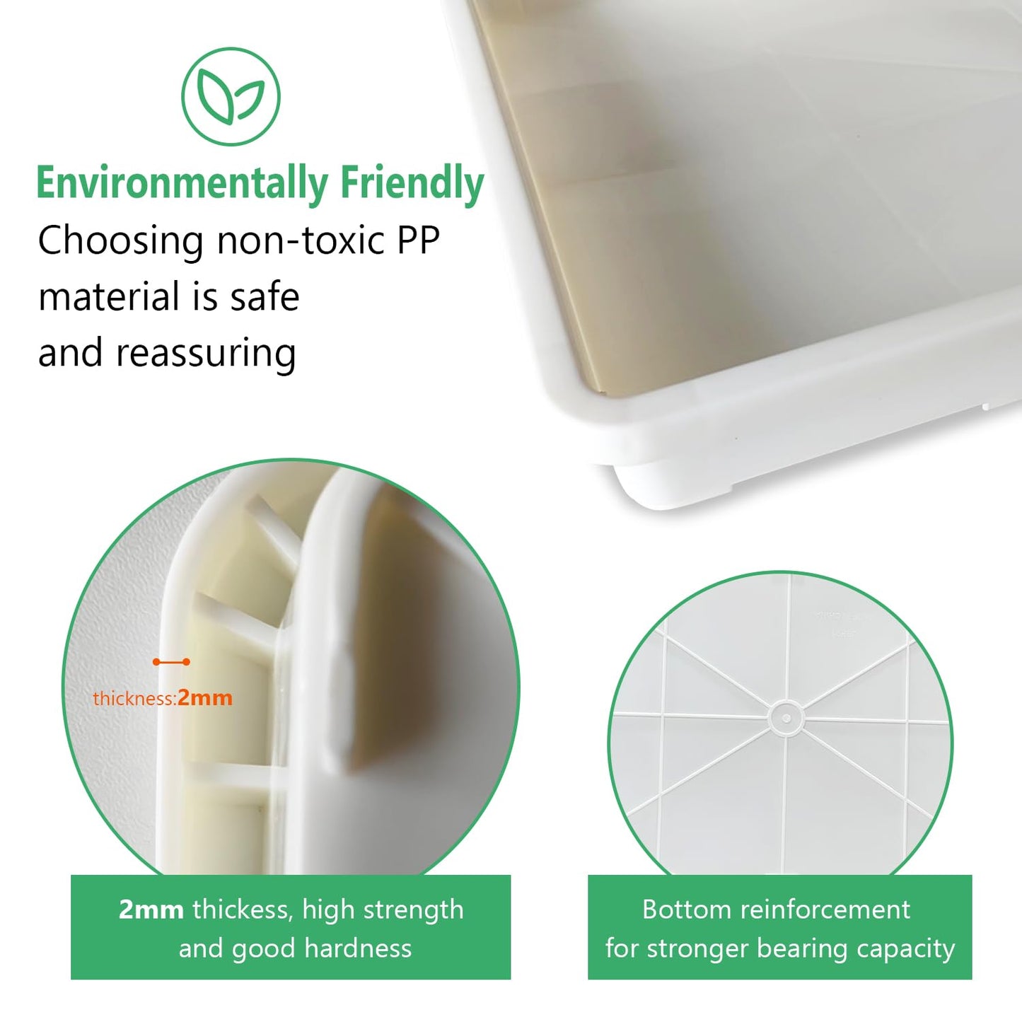 RooTrimmer 5 Pack Nursery Pot Tray, Carrying and Holding Plant Tray for Pot 24 Cell Carrying Holder Drainage Watering Plant Tray (White)