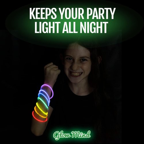 Glow Sticks Bulk - 200 Ultra Bright Glow in the Dark Party Supplies | 8-Inch Party Favors with Bracelets & Necklaces