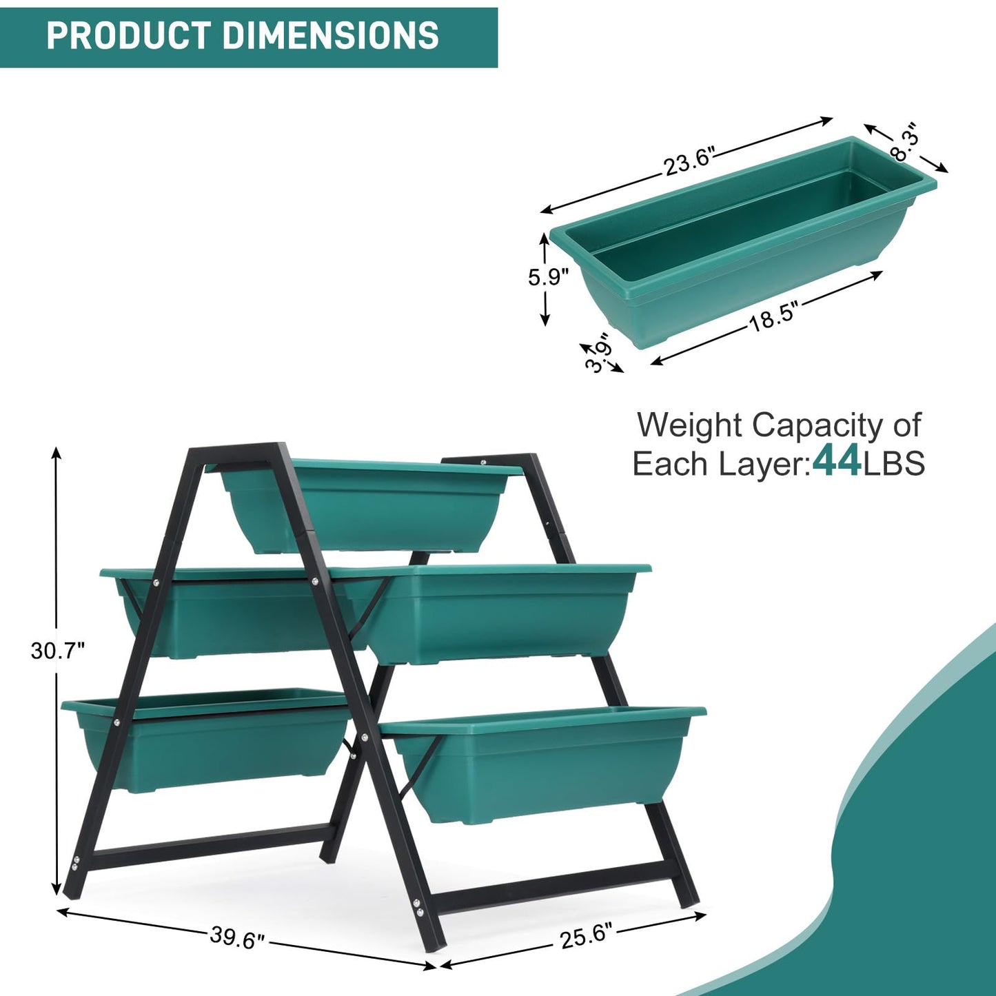 BLZIYUFZK Vertical Raised Garden Bed for Herbs, Flowers, or Vegetables in Patio Balcony Indoor OutdoorRaised，Garden Planter Bed, Tiered Planter Stand with 5 Boxes