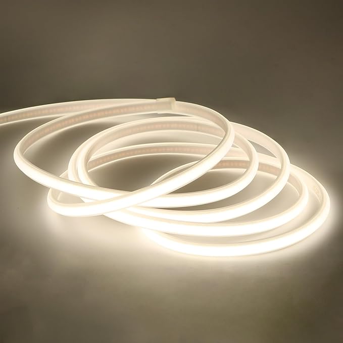 AC 110v LED Light Strip IP65 Waterproof Strip Lights 9.84 ft Cuttable Rope Light Super Bright 320LEDs 4000K White LED Lights with US Plug for Bedroom Kitchen Under Cabinet Ceiling