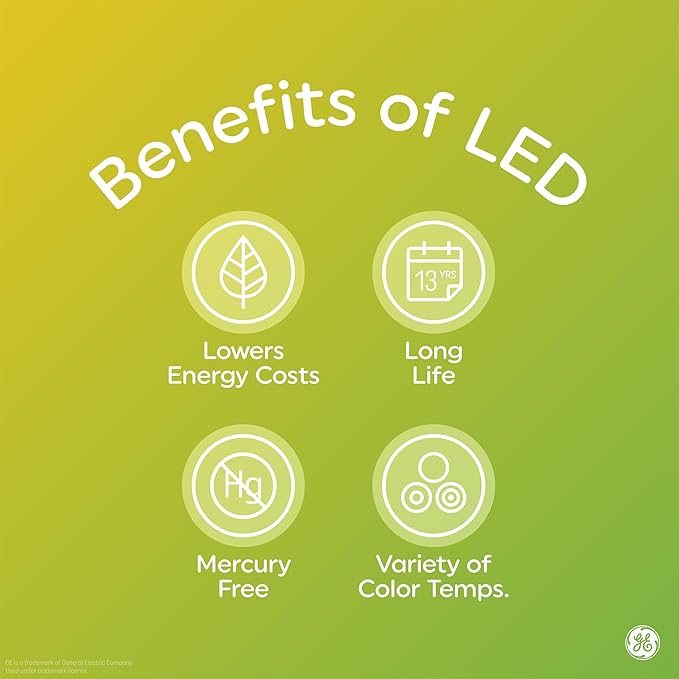 GE LED+ Color Changing LED Light Bulbs with Remote, 9.5W, No App or Wi-Fi Required, A19 (4 Pack)