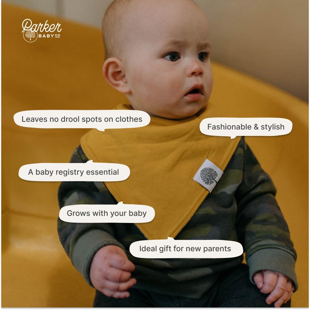 Parker Baby Bandana Drool Bibs - Soft & Stylish Teething Bibs for Boys, Girls & Unisex