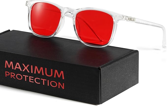 TIJN Sleep Glasses Blue Green Light Blocking Dual AR Coatings Amber Lens for Computer Gaming Screen Fatigue & UV Protection