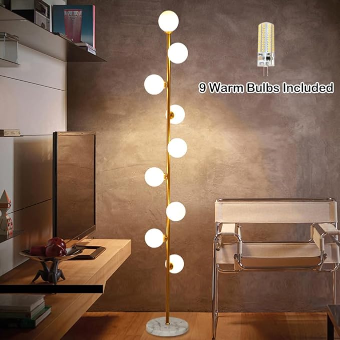 Hsyile Lighting KU300198 Cozy Elegant Modern Creative Floor Lamp for Living Room,Bedroom,Office,9 Lights