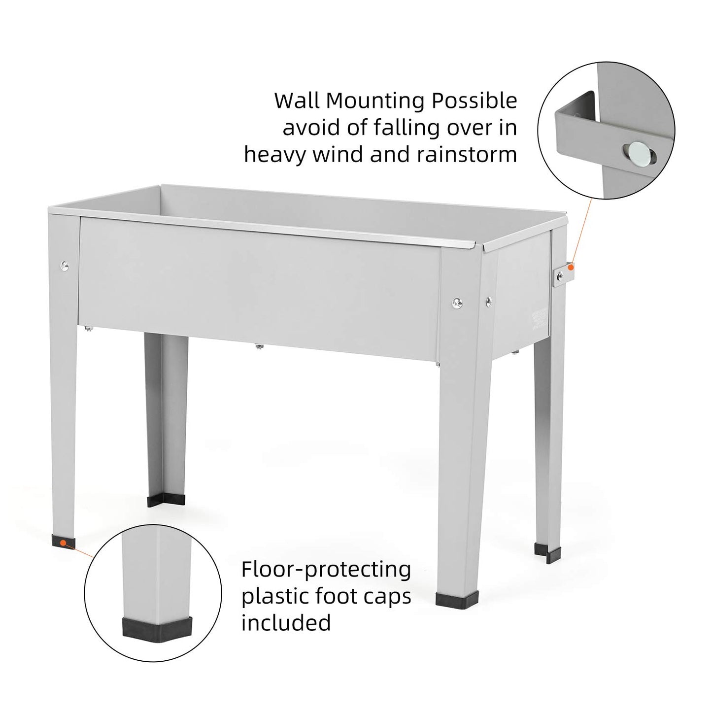 DIGTER Metal Raised Garden Bed,Raised Planter Box with Legs,Herbs and Vegetables Planter Suitable for Outdoor Patio Deck and Porch (Mini Gray)