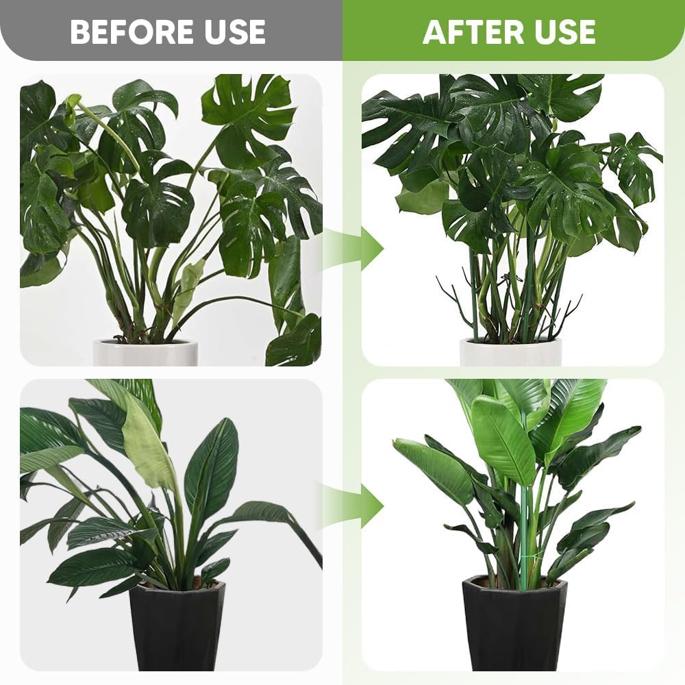 JUFFBOT Stackable Monstera Plant Support, 5 Pack Garden Plant Support Stakes for Indoor Outdoor Plants Climbing Plant Support Structures Plant Holder Stick Moss Pole for Support Tall Potted Plants