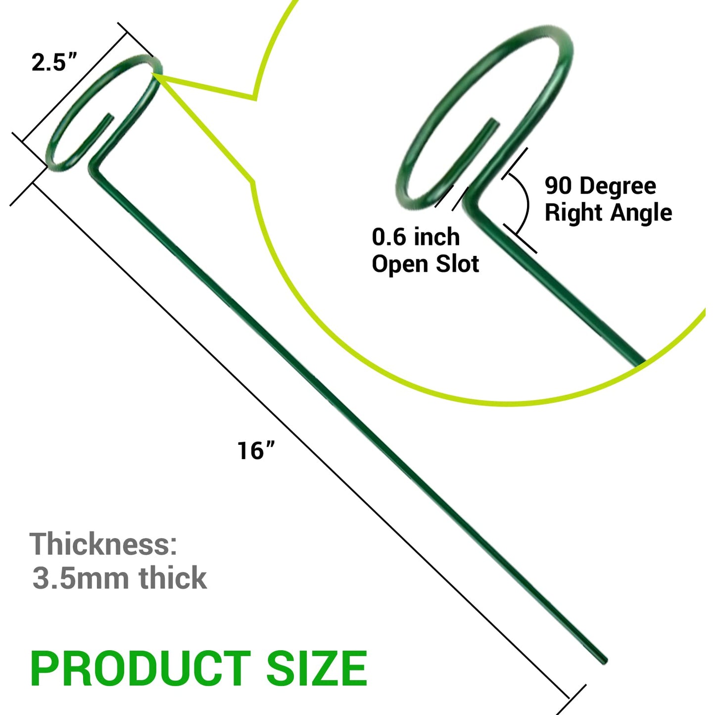 HOMEANING 10PCS Plant Support Stakes for Flowers, Garden Metal Single Stem Plant Support, Garden Flower Support for Indoor Plants Tomatoes, Amaryllis, Orchid, Peony, Lily, Rose -15.9Inch