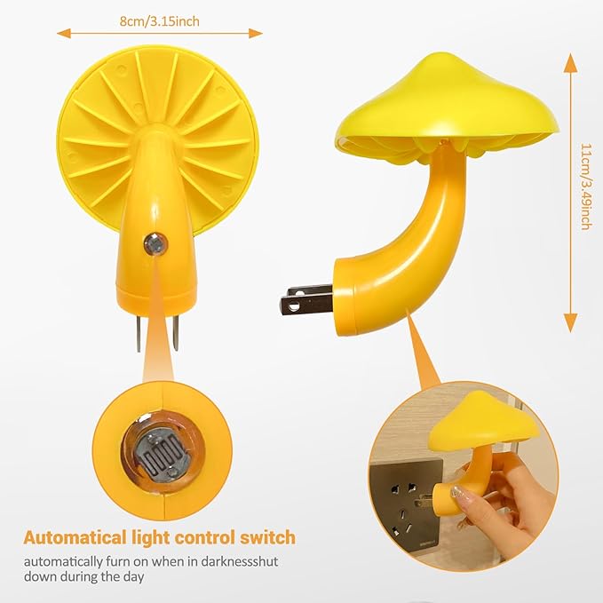 Night Light Cute Introducing The LED Smart Light with Motion Sensor,Mushroom nightlight Plug in, Bright Illumination, and Portable - Perfect Mushroom Lamp for Baby and Kids Night Light