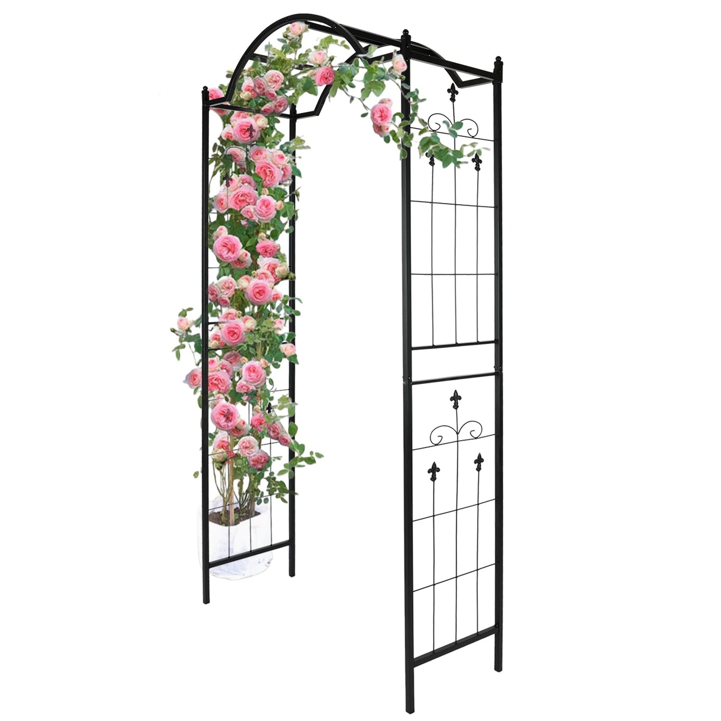 Metal Wide Garden Arch Trellis for Climbing Plants Roses Vines, 44" W x 92" H Wide Garden Archway Arbor Trellis for Lawn Wedding and Bridal Party Decoration