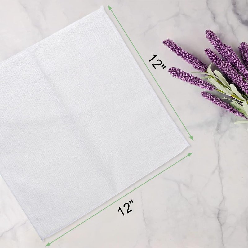 UNIMADE Washcloths - 20 Pack - Face Towels (12" x 12"), Highly Soft Wash Cloths and Hand Towels, Fast Drying Multi-Purpose Microfiber Cleansing Cloths for Bathroom, Hotel, Spa, and Salon - White