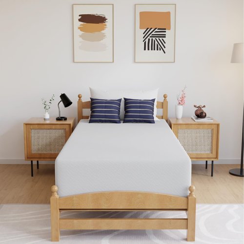 FDW | 14 Inch Twin Mattress | Medium Firm | Gel Memory Foam Mattress | White | Bed in a Box, CertiPUR-US Certified | Pressure Relief, Cooling Ventilated Foam | Washable Removable Cover
