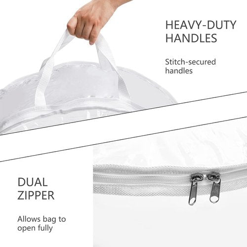 Hedume Wreath Storage Bag - 30" X 12" Clear Container with Dual Zippers | Protect Your Holiday Wreath from Dust and Moisture