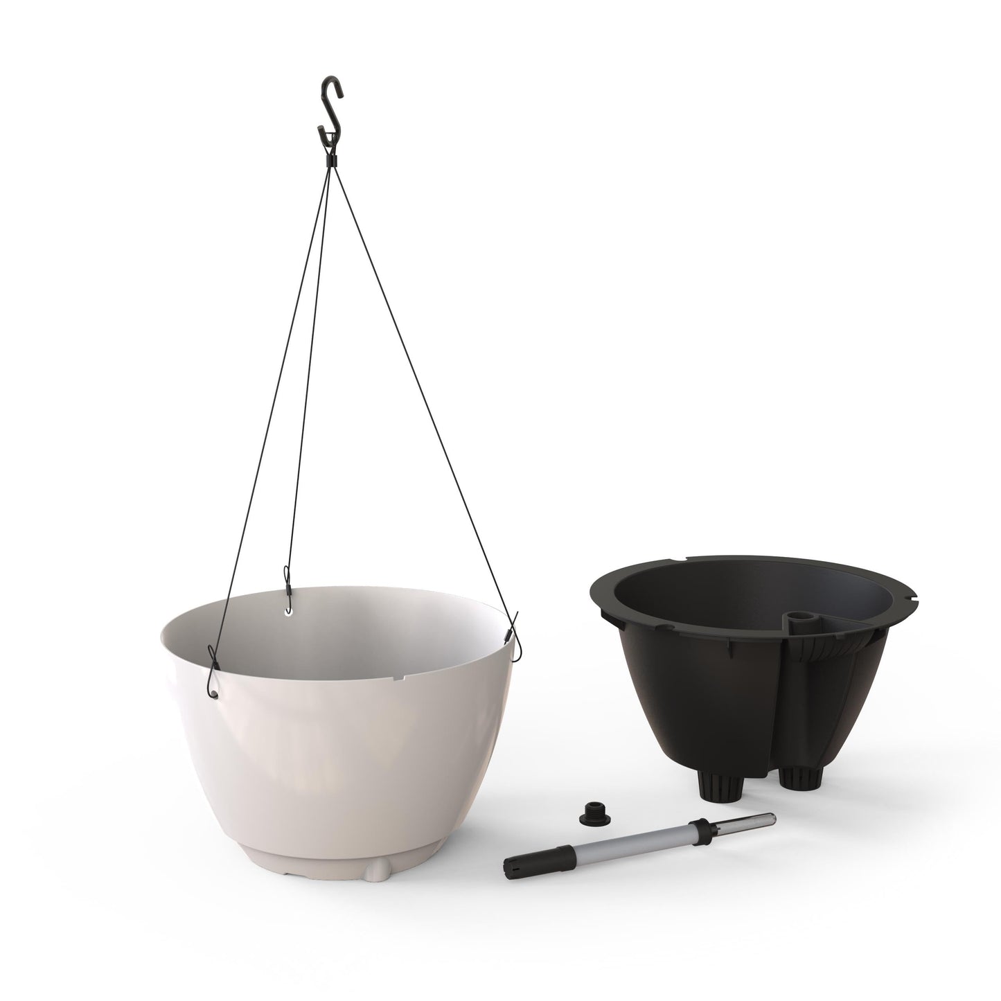 Mayne Caprio Self Watering Hanging Planter Set, 2 Pack - Sturdy, Lightweight Planters for Indoor and Outdoor Use, with Water Level Indicator and Drainage System, Basket for Flowers