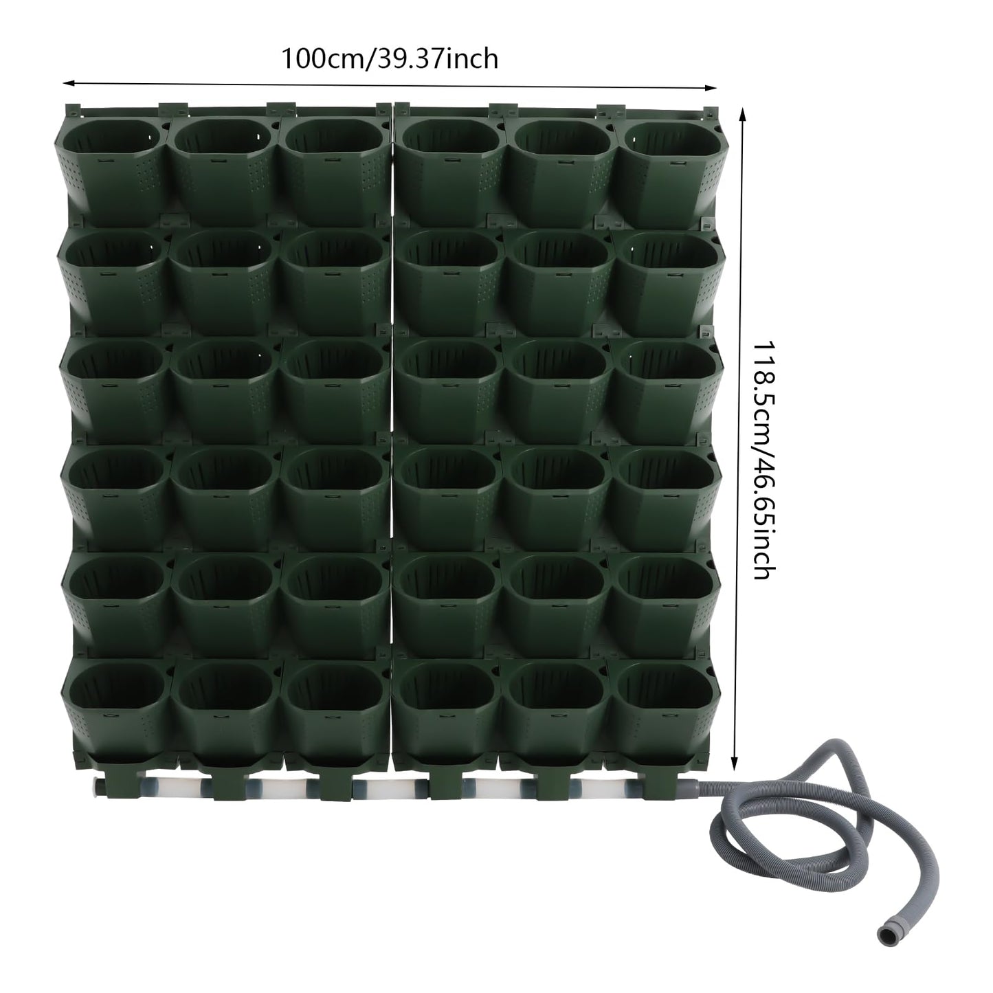 REBaiYU 18/36 Pots Self-Watering Vertical Wall Planter – LCD Timer & Rain Sensor, Adjustable Drip Heads, Leak-Proof Design, Vertical Garden for Balcony Kitchen Indoor Outdoor (Green, 36 Pots)