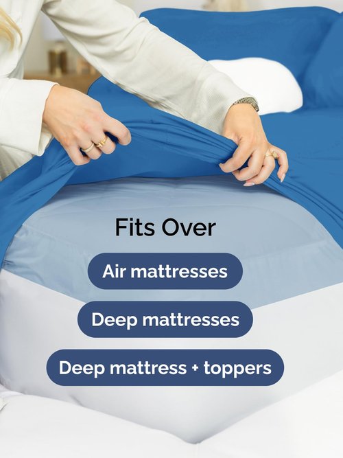 Extra Deep Queen Sheet Set - 6 Piece Breathable and Cooling Sheets - Hotel Luxury Bedding for Women, Men, Kids & Teens - Easy Secure Fit - Soft, Wrinkle Free & Comfy - Extra Deep Pockets - Royal Blue