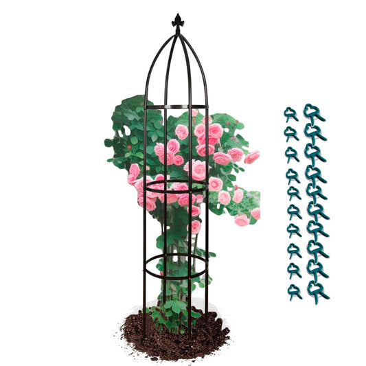 Garden Obelisk Trellis for Climbing Plants Outdoor 6.3 Feet Tall Rose Heavy Duty Metal Trellis Plant Support for Vines Clematis Flowers, Bronze