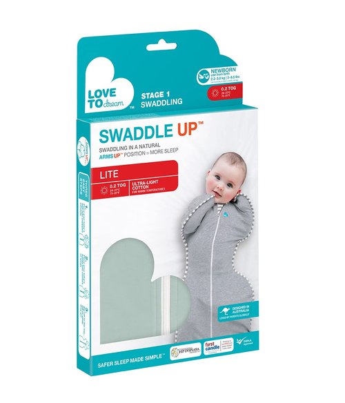 Love to Dream Swaddle Up, Baby Sleep Sack, Self-Soothing Swaddles for Newborns, Get Longer Sleep, Snug Fit Helps Calm Startle Reflex, Lite 0.2 Tog, 13-19 lbs, Olive