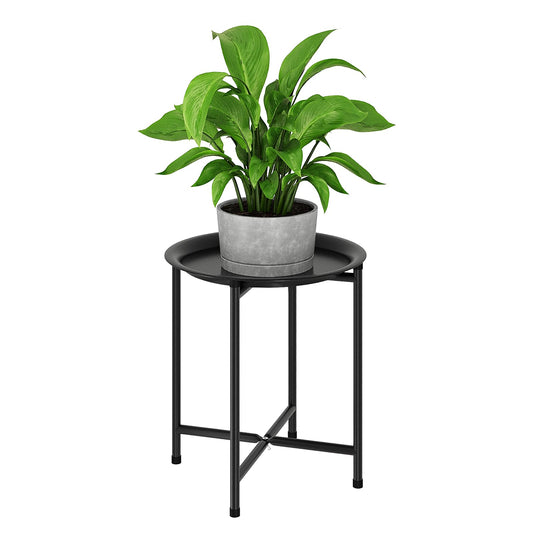 Bamworld Plant Stand Indoor Tall Plant Table for Large Plants Outdoor Plant Stool Metal Plant Holder for Patio Garden Balcony Living Room Black