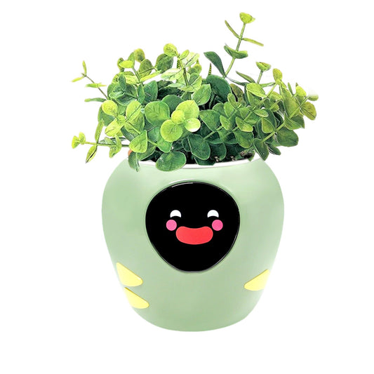 Itigoitie Smart Pet Planter, Smart Plant Pot, 3 Smart Growth Modes, App Plant Detection, and Multiple Expressions Animation,Robot Flower with Feelings, for Desktop Decoration, Gifts (Green)