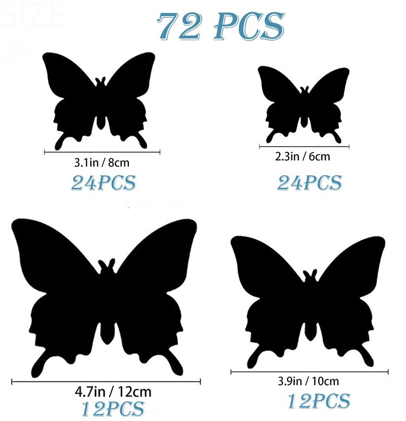OPSEAM Butterfly Wall Decor 72 PCS, 3D Butterflies Stickers for Party Decorations with Magnets (Gold, 72)
