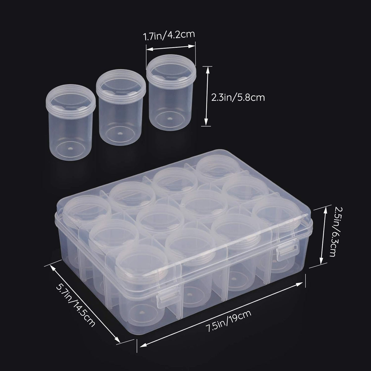 Segbeauty Gem Organizer Box - Clear Bead Container with 12 Secure Compartments | Ideal for Jewelry & Nail Art
