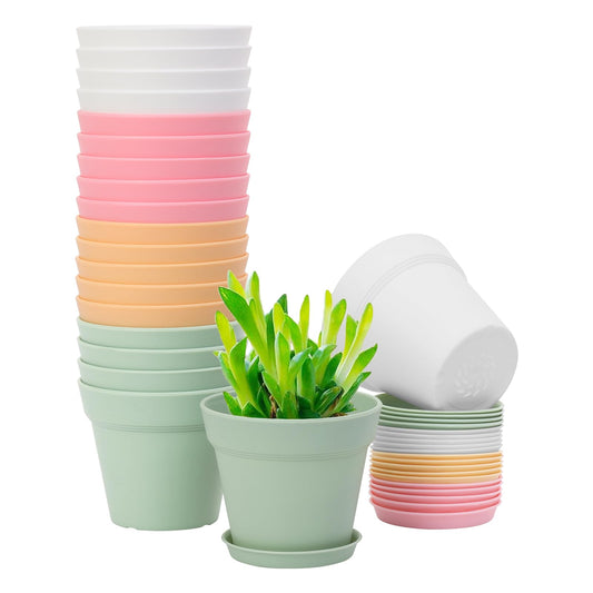 GARDIFE 20 Pack 4 inch Plant pots, planters for Indoor Plants, Flower pots, Color