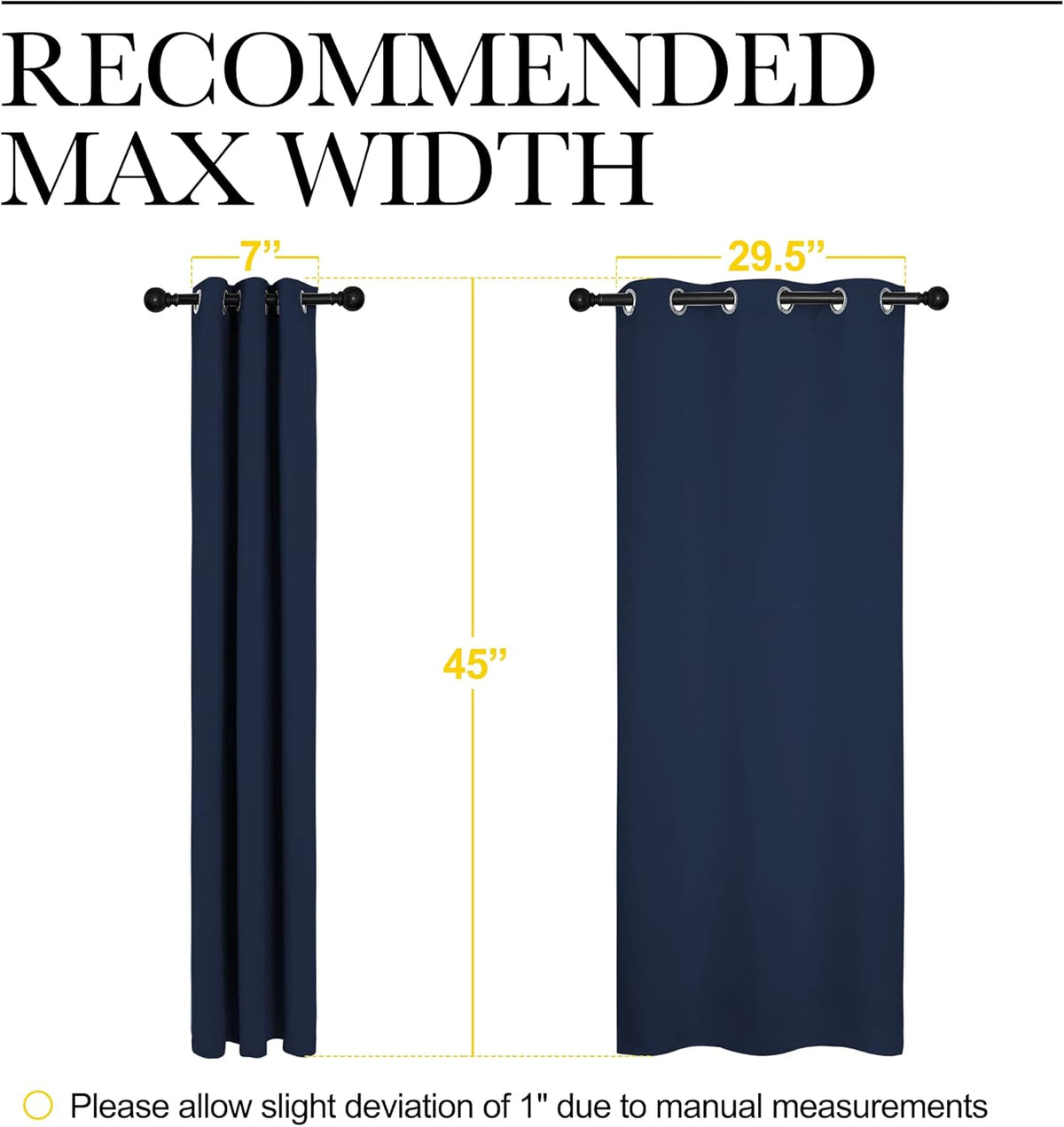 NICETOWN Blackout Curtains - All Season Thermal Insulated Grommet Drapes for Kids' Room | Navy, 34 x 45 Inches