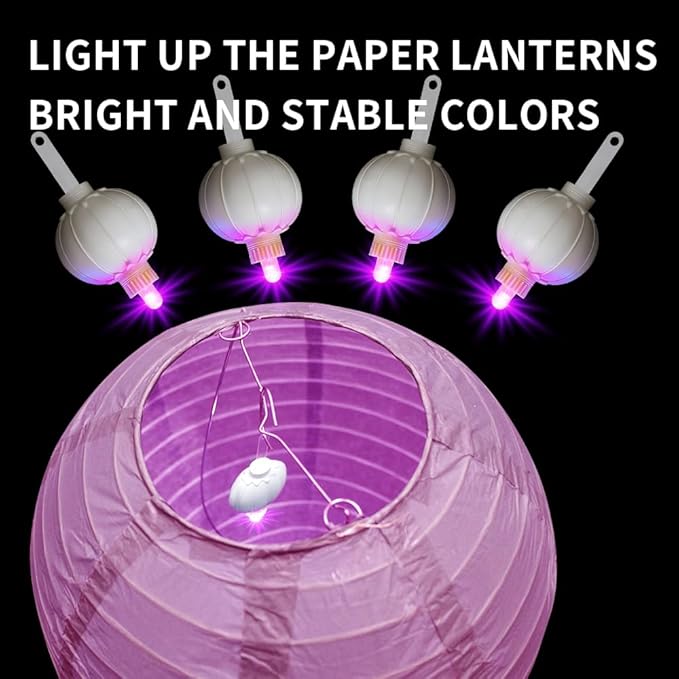 24PCS Mini Led Lights, Led Balloons Light for Paper Lanterns, Easter Eggs, Birthday Party, Wedding, Halloween, Christmas Decoration, Last 36 Hours- Pink