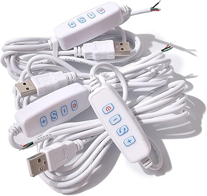 1 Pcs White DC5V USB LED Dimmer Extension Cable with On/Off Switch Adapter LED Dimming Controller for LED Light Bulb Lamps USB-Port Power Cable for Led Light Bulb Lamps