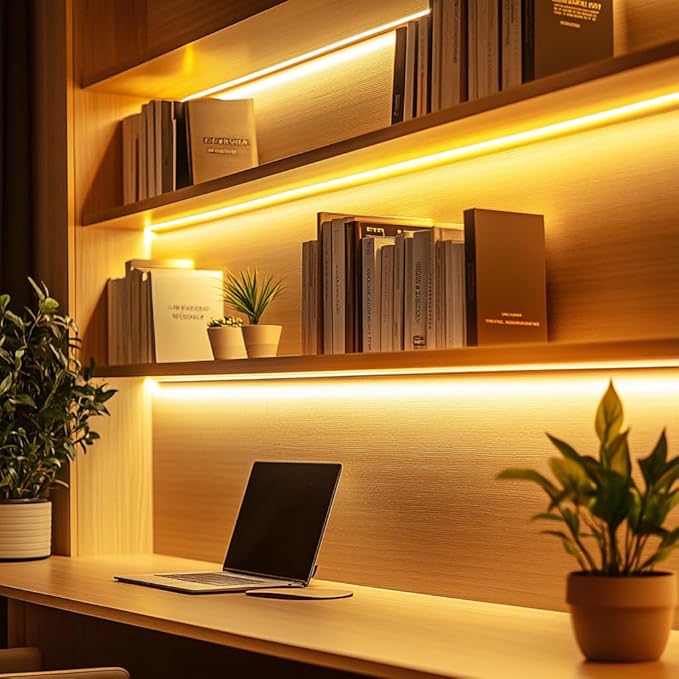 Short Led Strip Lights 5V USB LEDs Display Cabinet Lighting COB LED Strip Light 3000K Warm White Not Dimmable Flexible Small led Lights for DIY Home LED TV Lights Indoor Use (3.28FT/1M)