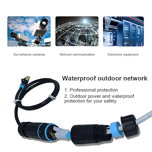 10 PCS IP68 Waterproof RJ45 Coupler, Shielded Pure Copper Ethernet Coupler, IP68 Waterproof Outdoor LAN Cable Connector for Cat5, Cat5e/Cat6/Cat7/Cat8 Ethernet Cable (Female)