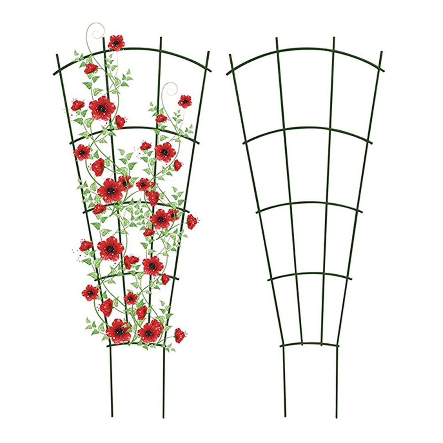 Plant Trellis for Potted Climbing Plants Indoor, Outdoor Metal Garden Trellis for Climbing Plants Houseplants Flowers Vine Ivy, Fan Shape (2)