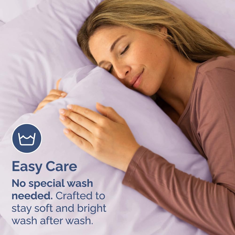 Skiennix Queen Pillow Cases Set of 4 - Ultra Soft Hotel Quality - Wrinkle Free & Fade Resistant - Light Lavender