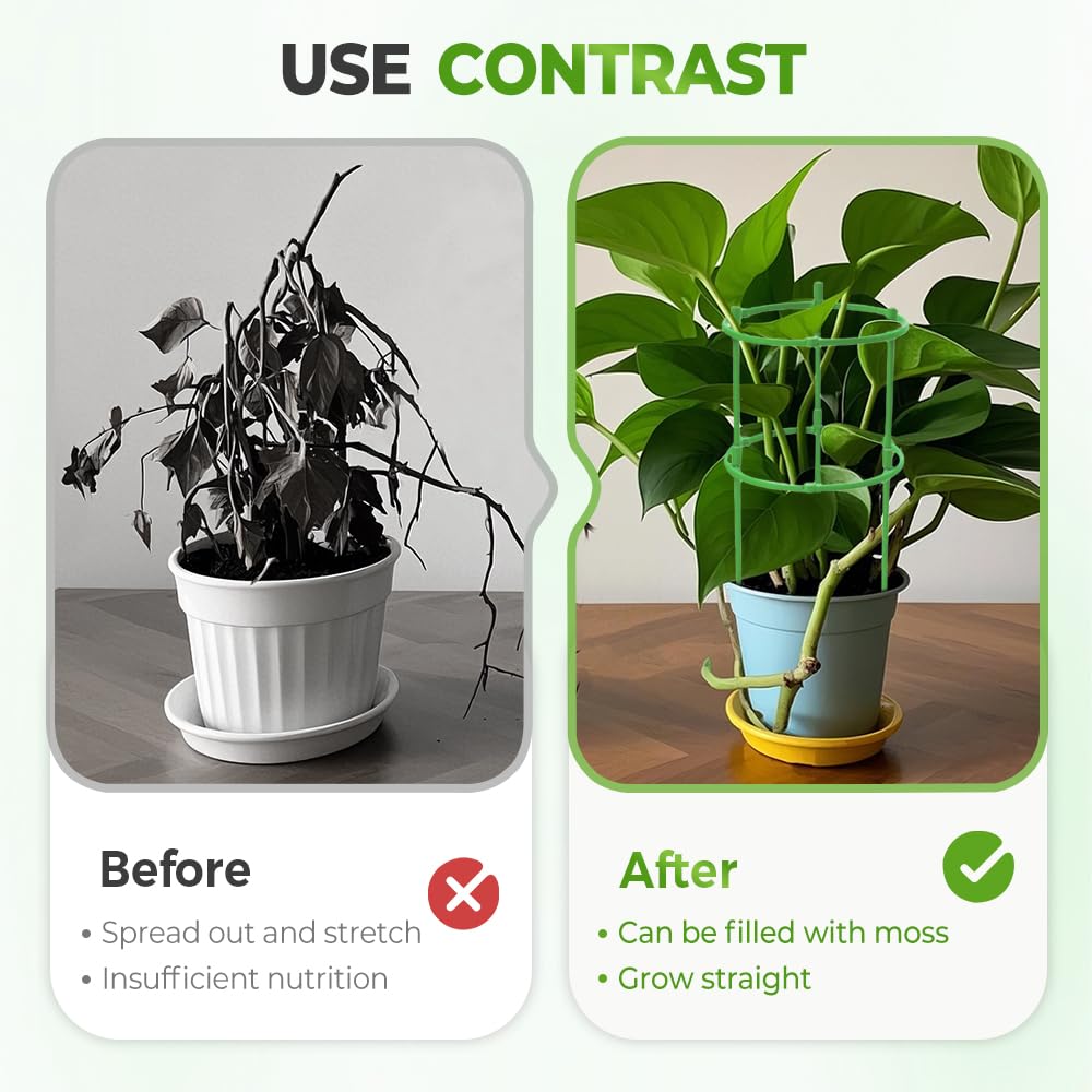 Plant Support Cage, Adjustable Height Garden Stakes for Tomato, Peony, Hydrangea, Snake Plant, Upgraded Thickened Half-Round Plant Supports for Indoor Outdoor Climbing Vegetables & Flowers (15)