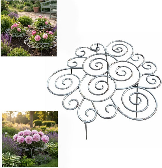 Peony Cages and Supports–Heavy Duty Metal Plant Support Ring for Garden, Grow Through Plant Support Stakes for Roses Hydrangeas, Outdoor Flower Cage with Weather-Resistant Iron Frame (1 pcs Large)