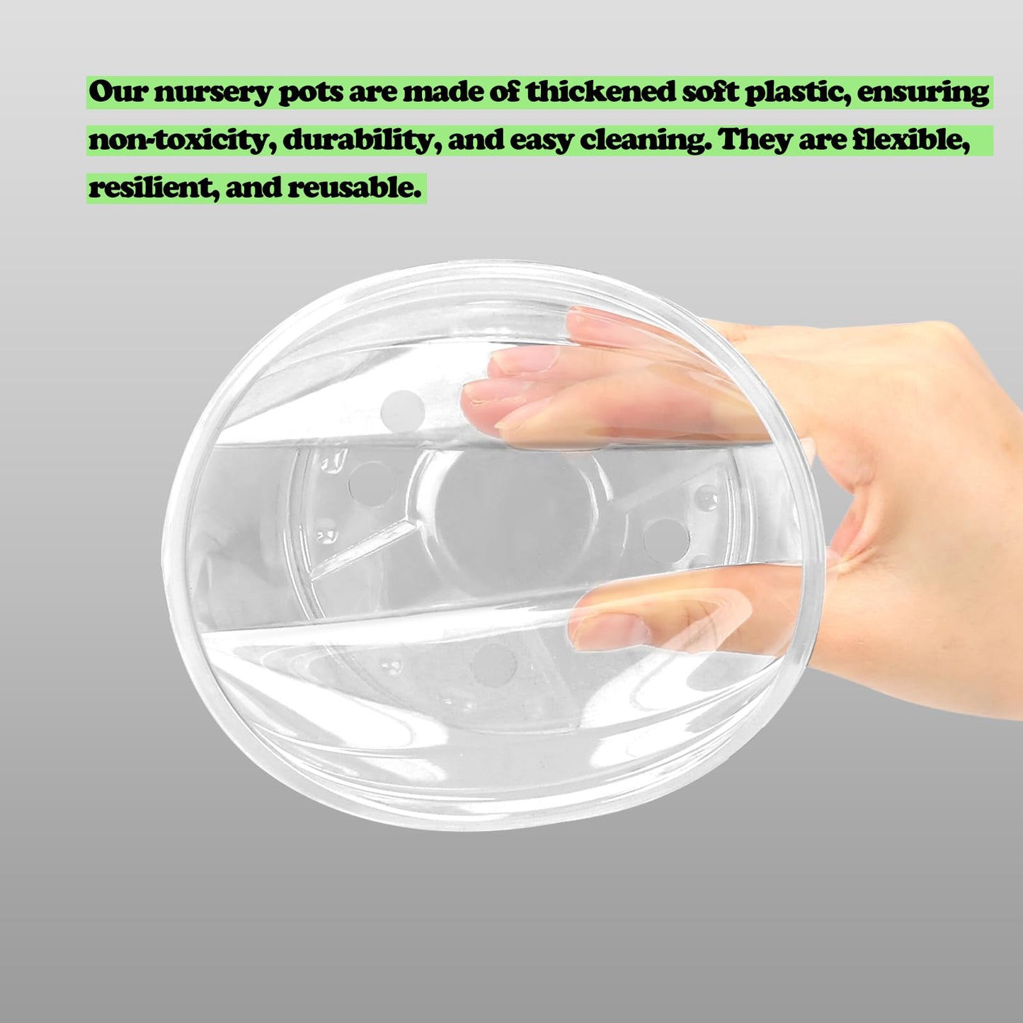 OUPSAUI 20 Pack 3.5 Inch Clear Nursery Pots for Plants, Clear Plastic Plant Pots with Drainage Holes, Flexible Nursery Pots Variety Pack, Seedling Planter Seed Starter Pots (3.5 Inch)