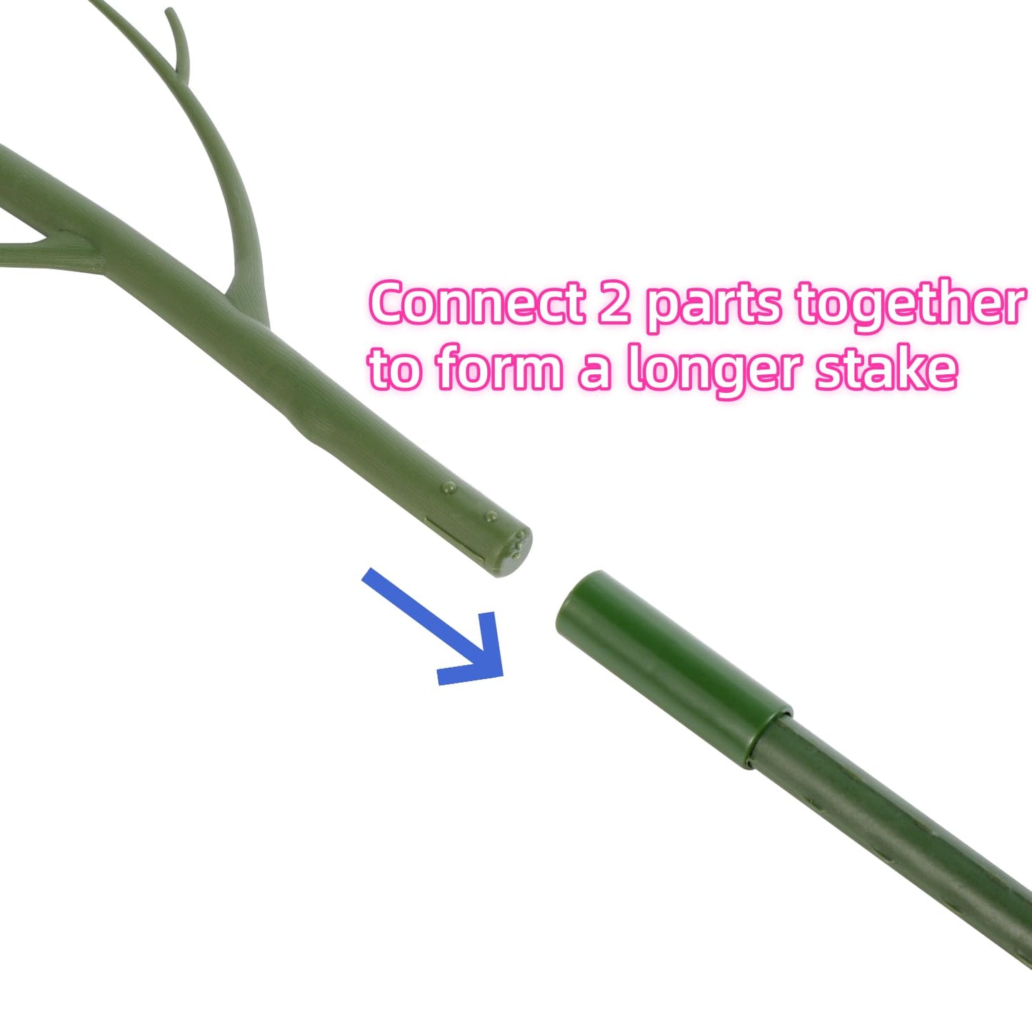 28 Inch Garden Plant Trellis for Indoor Plants, 6 Pack Plastic Trellis Support Stakes for Climbing Plants or Houseplants, Branch Shaped, Green