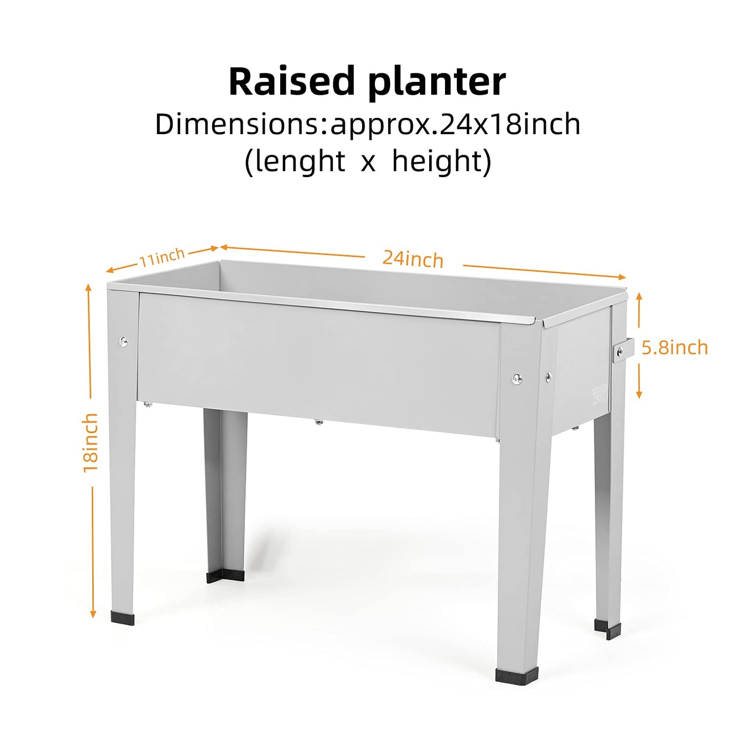 DIGTER Metal Raised Garden Bed,Raised Planter Box with Legs,Herbs and Vegetables Planter Suitable for Outdoor Patio Deck and Porch (Mini Gray)